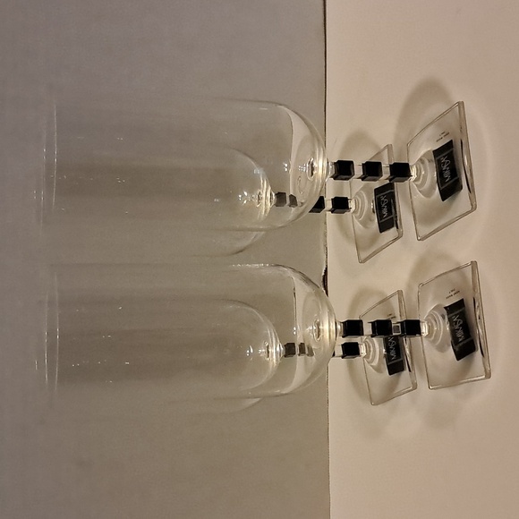 Water Goblet Viewpoint Black by MIKASA - Set of 4 Fine Crystal Preowned - Picture 10 of 10